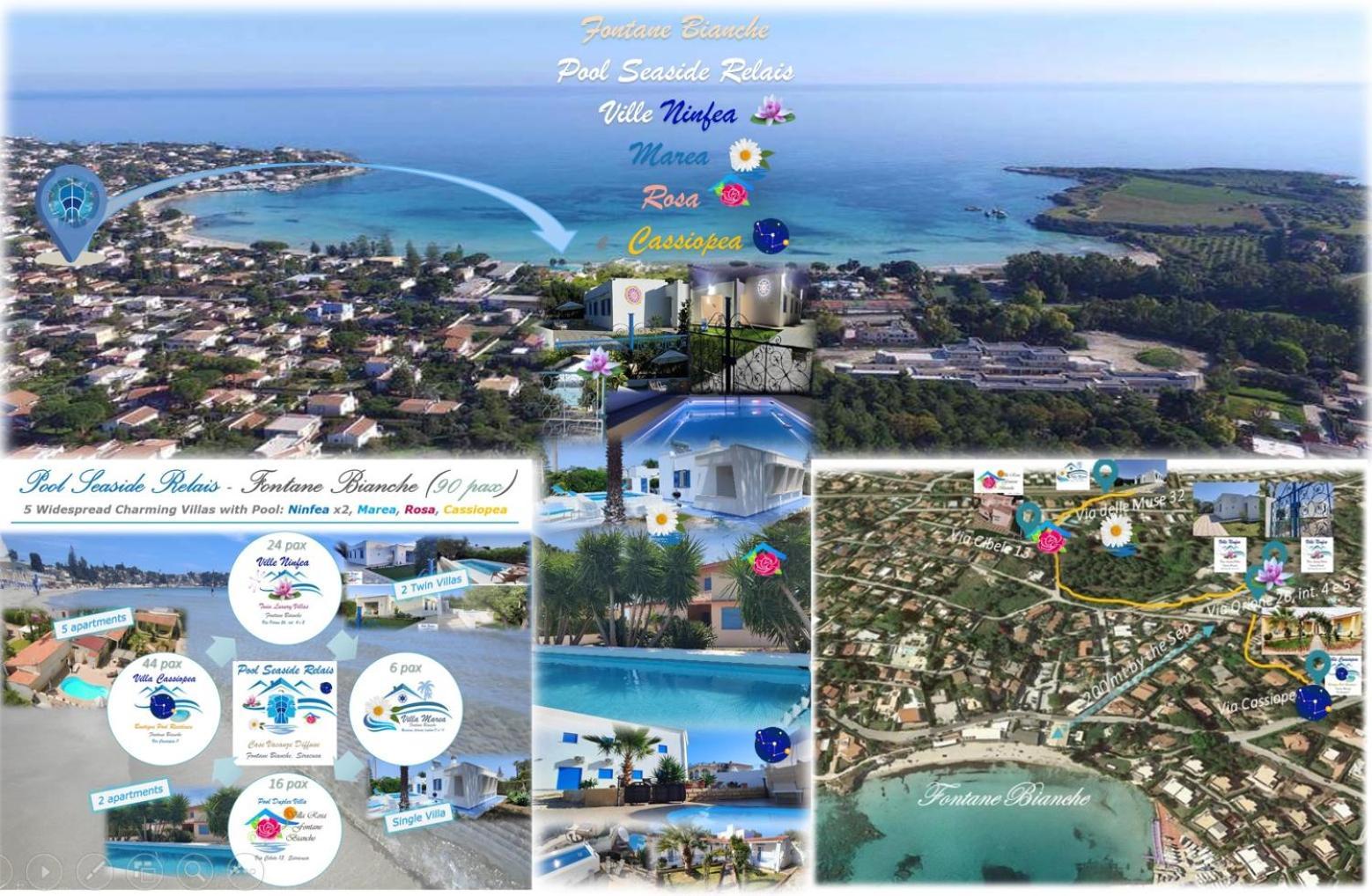 Pool Seaside Relais - Ville Ninfea, Marea, Rosa E Cassiopea Fontane Bianche Dış mekan fotoğraf