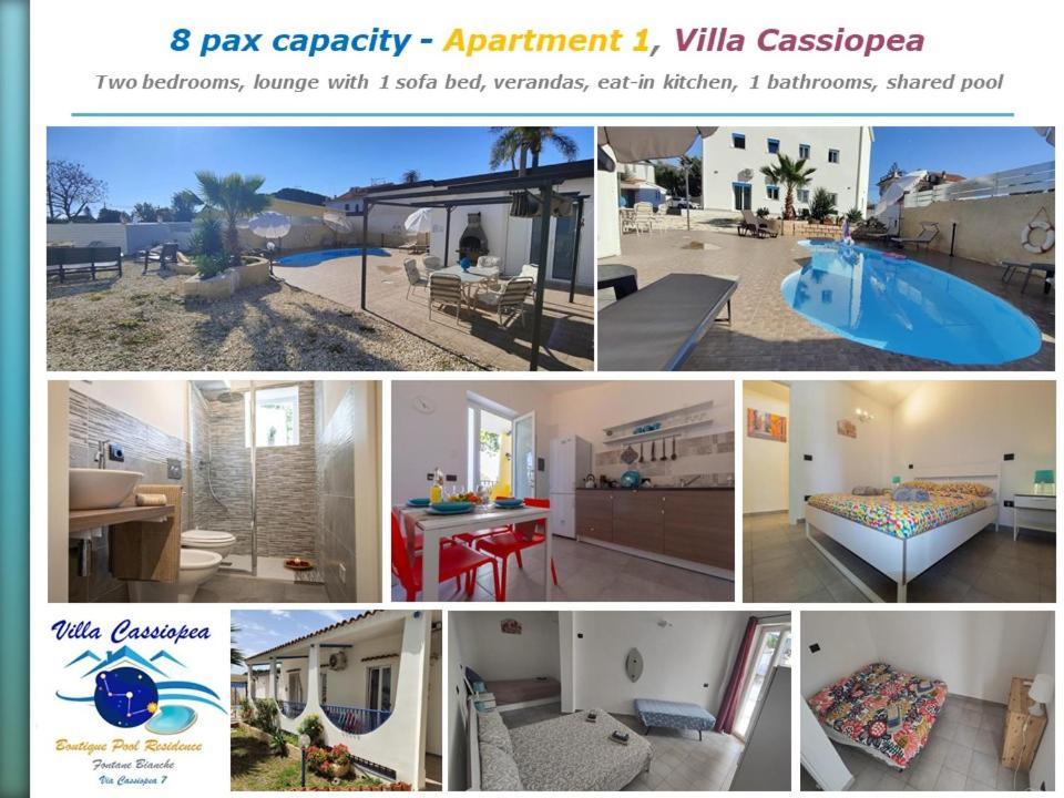 Pool Seaside Relais - Ville Ninfea, Marea, Rosa E Cassiopea Fontane Bianche Dış mekan fotoğraf